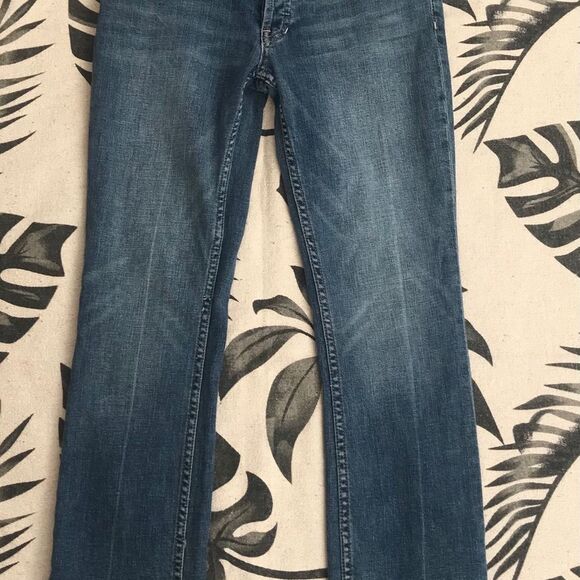 Free People Austin Straight Leg Jeans Size 26 Raw Hem Light Wash - Picture 5 of 10